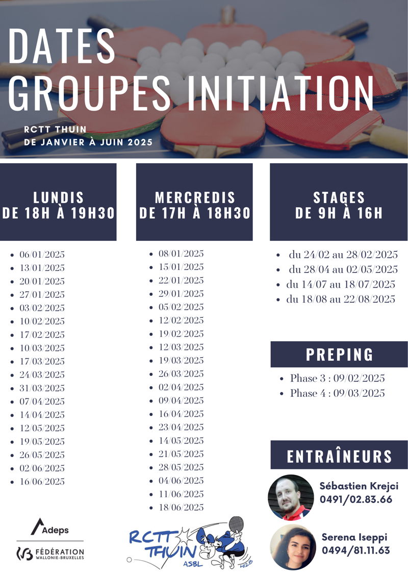 Entrainements Initiation R.C.T.T Thuin